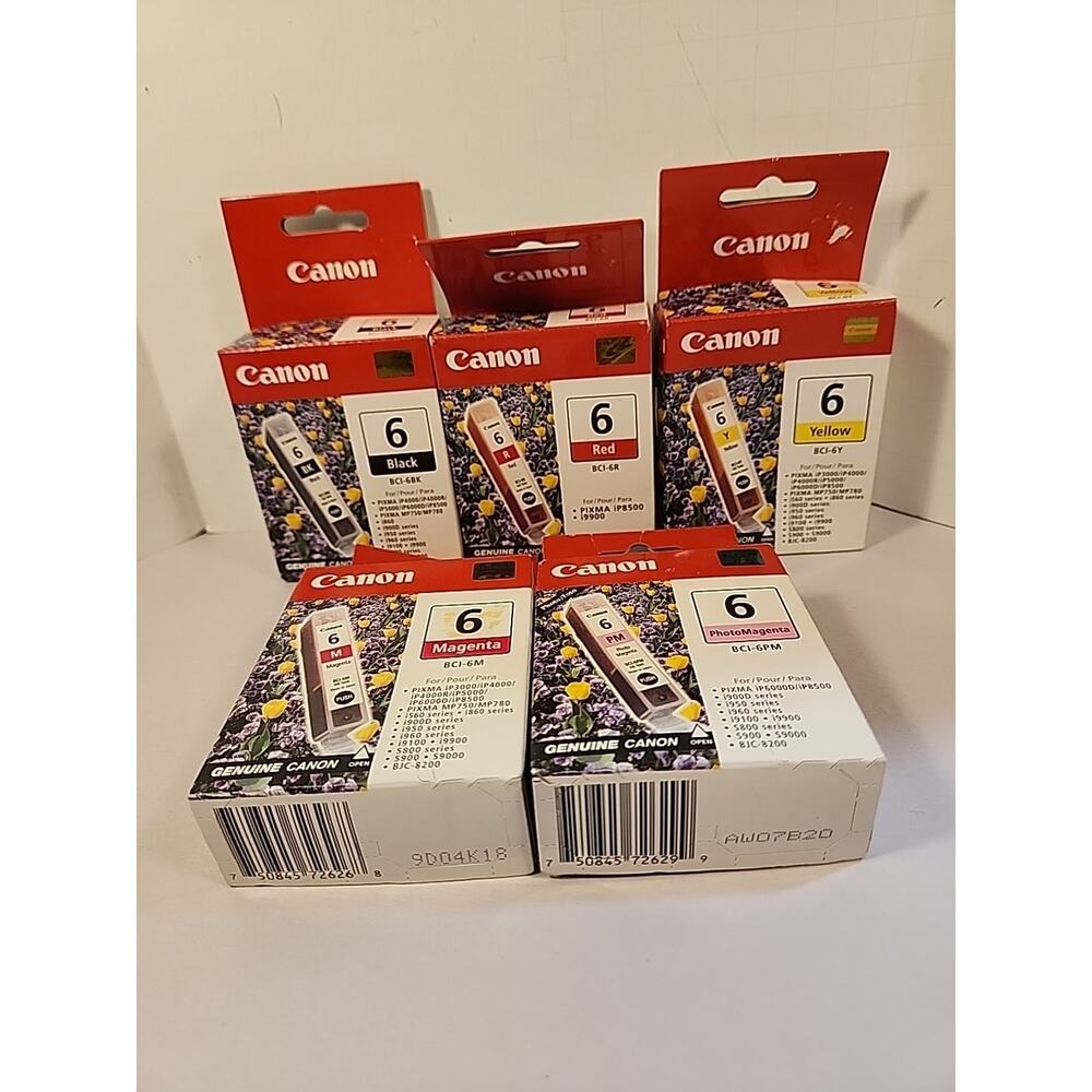 Pack 5 Genuine Canon BCI-6PC Printer Ink